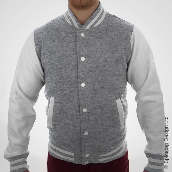 Grey Varsity Jacket Etsy