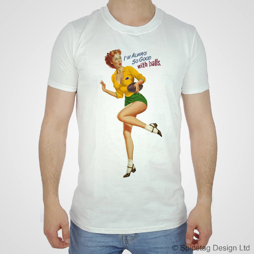 Australia Rugby Pin up Girl Tshirt Sexy Vintage Etsy Canada