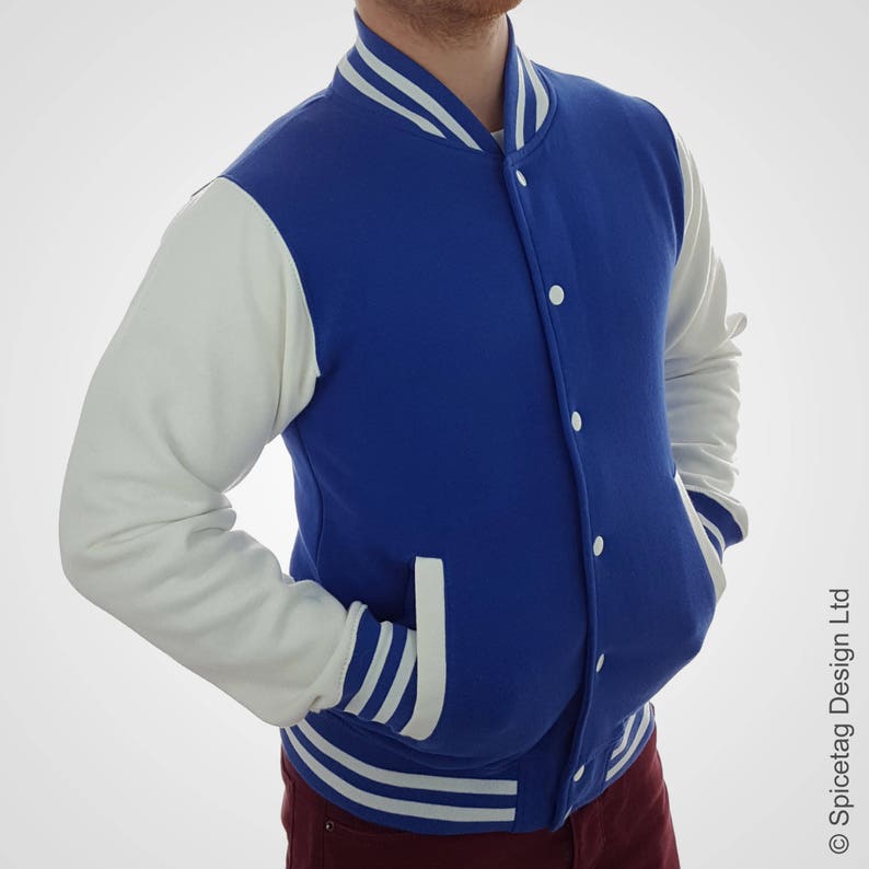Royal Blue Varsity Jacket College Letterman Coat Baseball Top Etsy