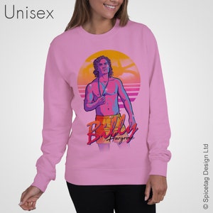 Billy Sweatshirt Retro 80s 11 Sweater Stranger Eleven Elle Top Waffle Jumper TV Show Nerdy Geeky Shirt 3 Mens Man Womens Upside Down 80's Pink