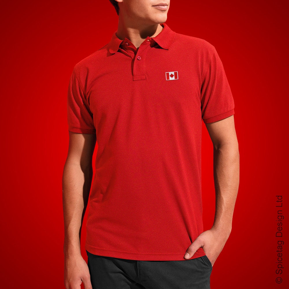 Image of Cananda Polo Shirt Canadian Poloshirt Football T-Shirt 2018 World Cup Collar Top Soccer Goal Retro Flag National Champions Mens Maple Leaf