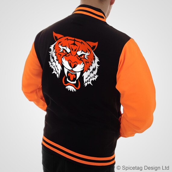 The Tiger Varsity Jacket Orange \u0026 Black 