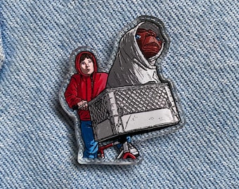 Be good Acrylic Pin Badge ouch Lapel Pin Character Face Badge Brooch sci fi movie film Colourful Plastic Drawing 1982 80s 1980s