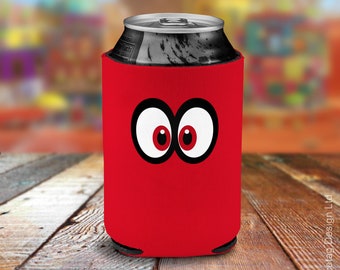 Video Game Eyes Beer Cooler Holder Gaming Can Bottle Cozy Beverage Foam Neoprene Cooling Sleeve Gamer Retro Cappy Geeky Odyssey Drinking