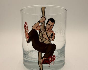 McClane Glass Vintage Style Tumbler Fan Made Cocktail Whiskey Getränke Gefäß Geschenk Geschenk fallenden yippee ki yay Fenster