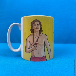 Billy Mug hawkins Mugs Sci Fi Fan Made Cup Coffee 80&#39;s 1980s 80s 1908&#39;s Tea Vessel Geeky Nerdy Gift Present Slave Outfit Hawaiian Shirt