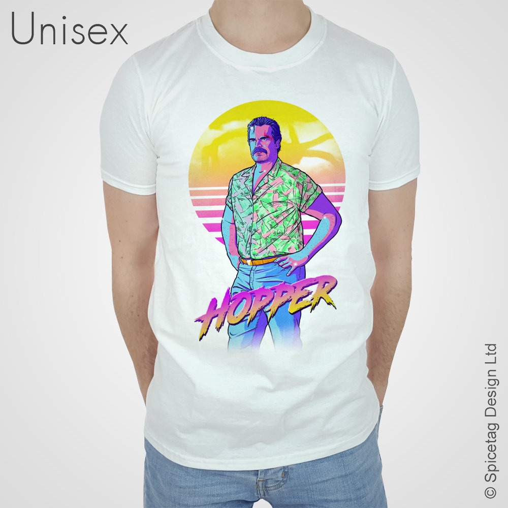 Hopper T-shirt Retro 80s 11 Tshirt Stranger Eleven El Top Hawaiian Te…