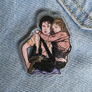 Ripley Acrylic Pin Badge sci to Lapel Pin Character Face Badge Brooch action film movie Colourful Plastic Drawing 1986 80s 1980s