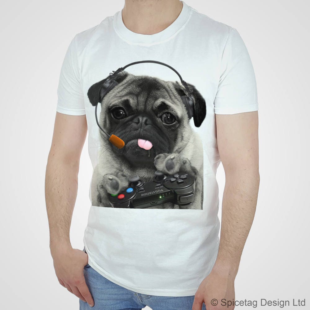Pug T-shirt Video Game Tshirt CUTE Puppy Animal Top - Etsy