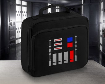 Dark Side Insulated Jedi Lunch Bag Kids Meal Box Boys Girls Food Container School Sith Cooler Chest Plate