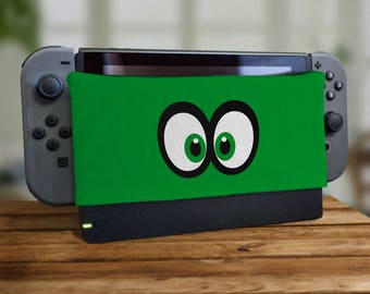 Bro switch dock meia dos desenhos animados olhos protetor de tela de videogame aconchegante proteção para tablet macio capa de encaixe de pelúcia pixel habitação alegria retro jogos