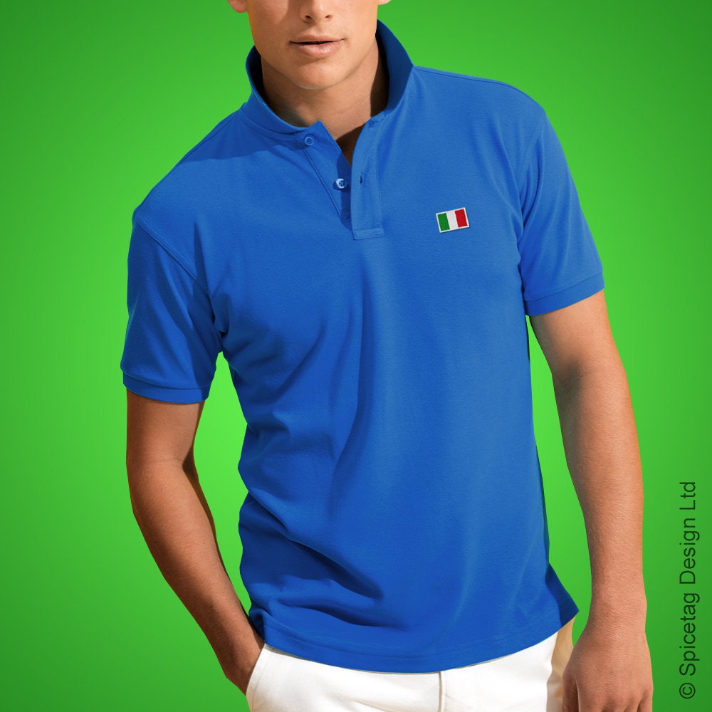 Image of Italy Polo Shirt Italian Poloshirt Football T-Shirt 2018 World Cup Collar Top Soccer Tee Goal Retro Flag National Champions Mens Italia New