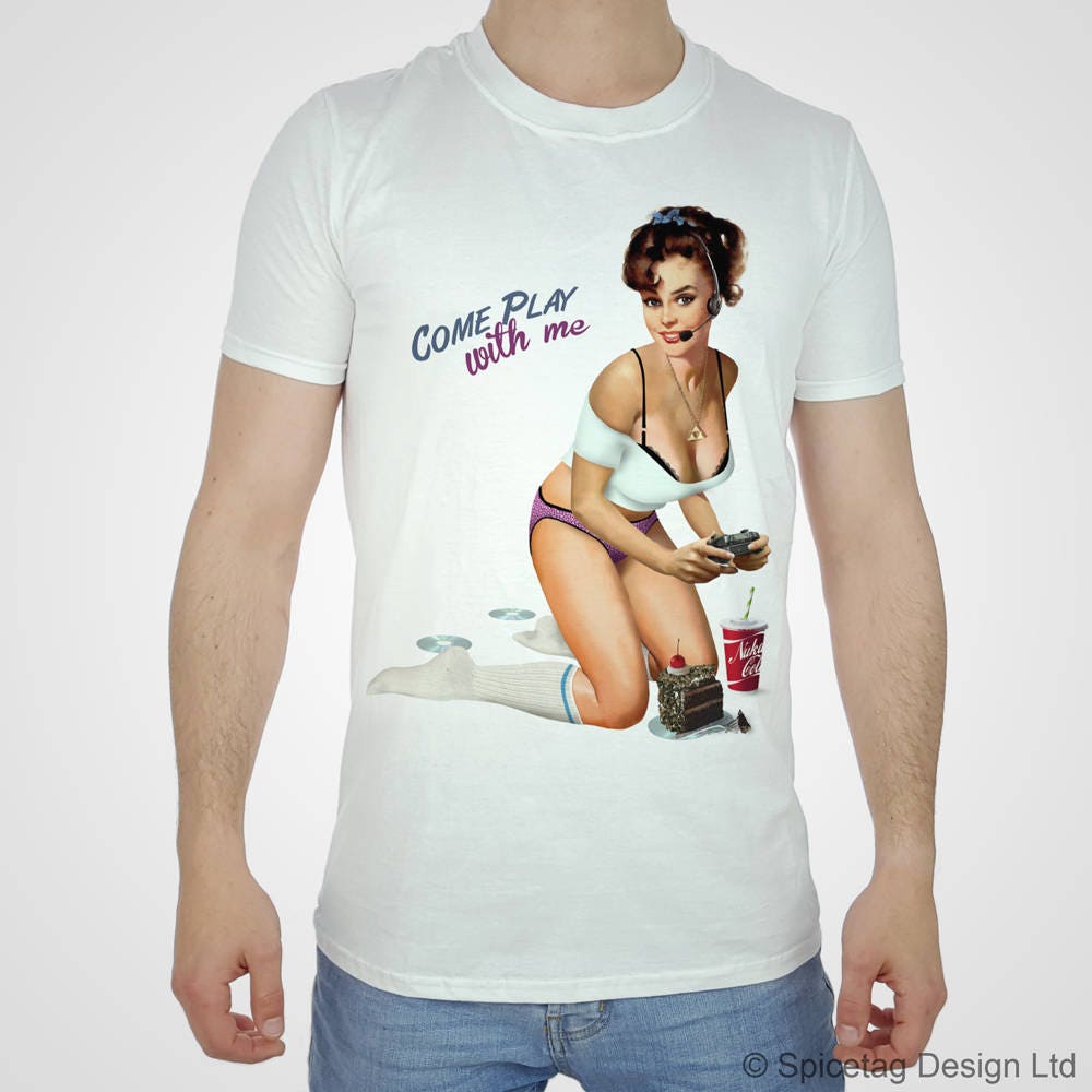 Pin Girl T-shirt Videogame Tshirt Sexy Pinup - Etsy Finland