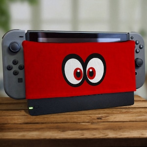 Switch Dock Sock Cartoon Eyes Video Game Screen Protector Cozy Tablet Protection Soft Plush Docking Cover Pixel Housing Joy Retro Gaming