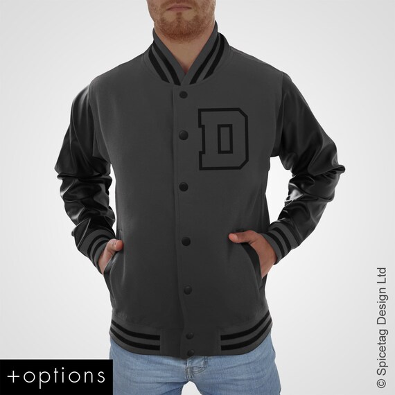 Personalised Letterman Jacket with Customised Text Choice Custom Printed College Varsity Workwear Coat Baseball American Fashion Clothing