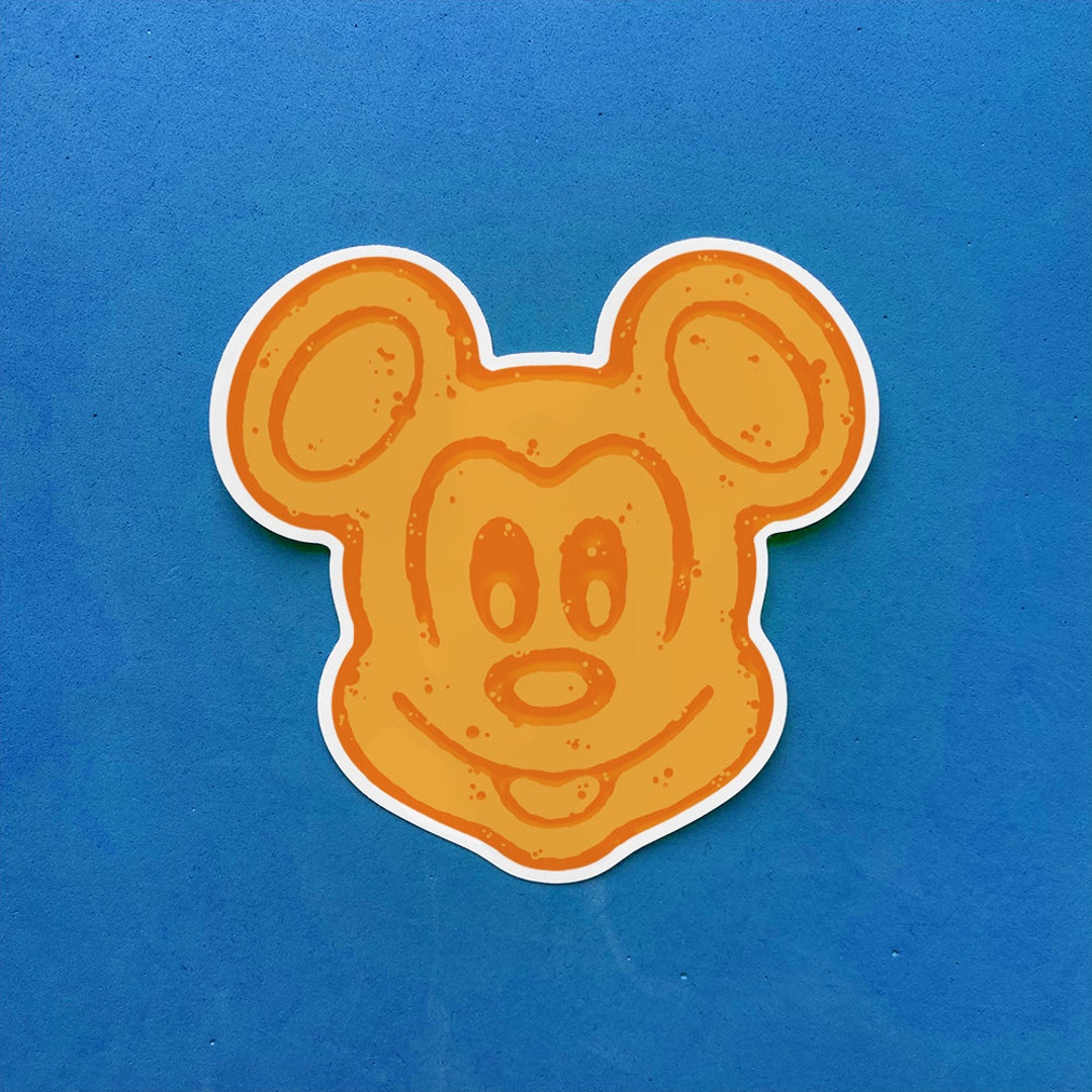 Mickey Waffle Sticker Waffle Vinyl Sticker Park Food Face Stickers Character Faces Decal ...
