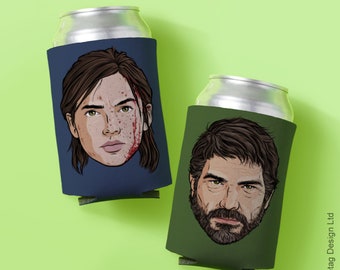 Ellie and Joel Can Cooler Holder Video Game Gaming Beer Drink Holder Bottle Cozy Beverage Foam Cooling Sleeve Koozie Drinking Gamer TLOU