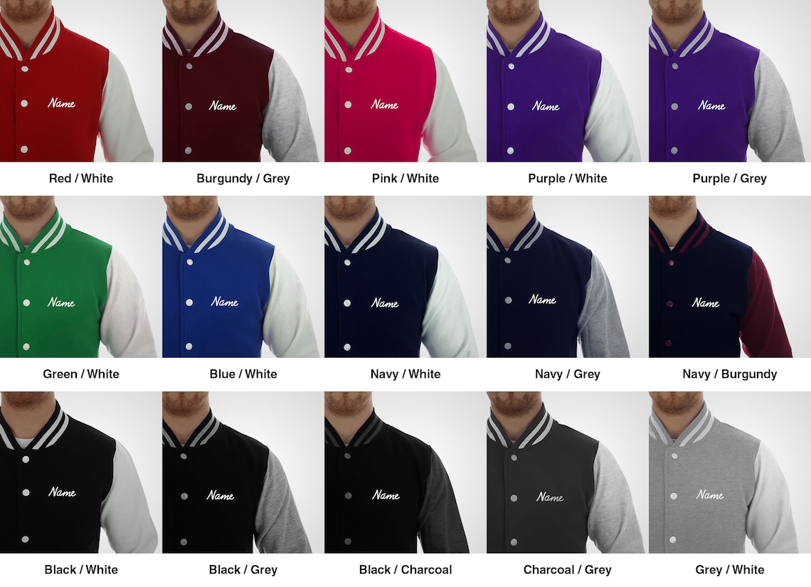 Personalised Name Letterman Jacket with Customised Text Choice Etsy