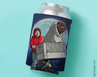 E.T. Marty Can Cooler Holder Movie Film 80's 1980's Beer Drink Holder Bottle Cozy Foam Cooling Sleeve Koozie Drinking Be Good The BMX