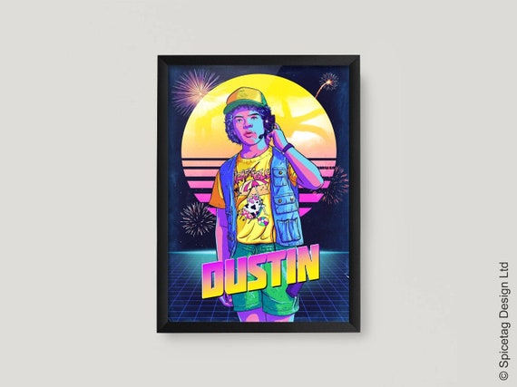 Dustin A3 A4 Poster Print Retro 80s Wall Print Fan Made | Etsy