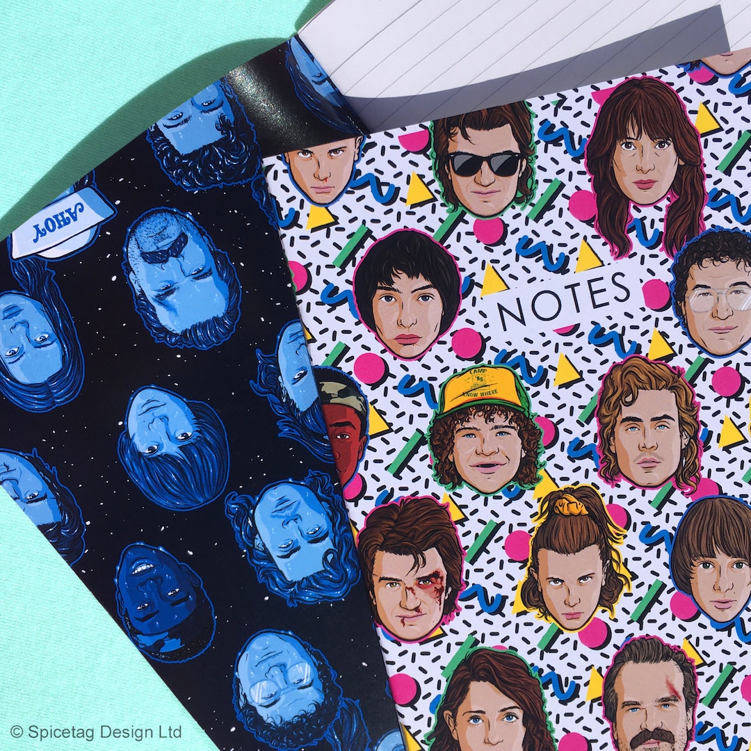 STRANGE Retro 80's Notebook Fan Art Lined Traveler's Dustin Max