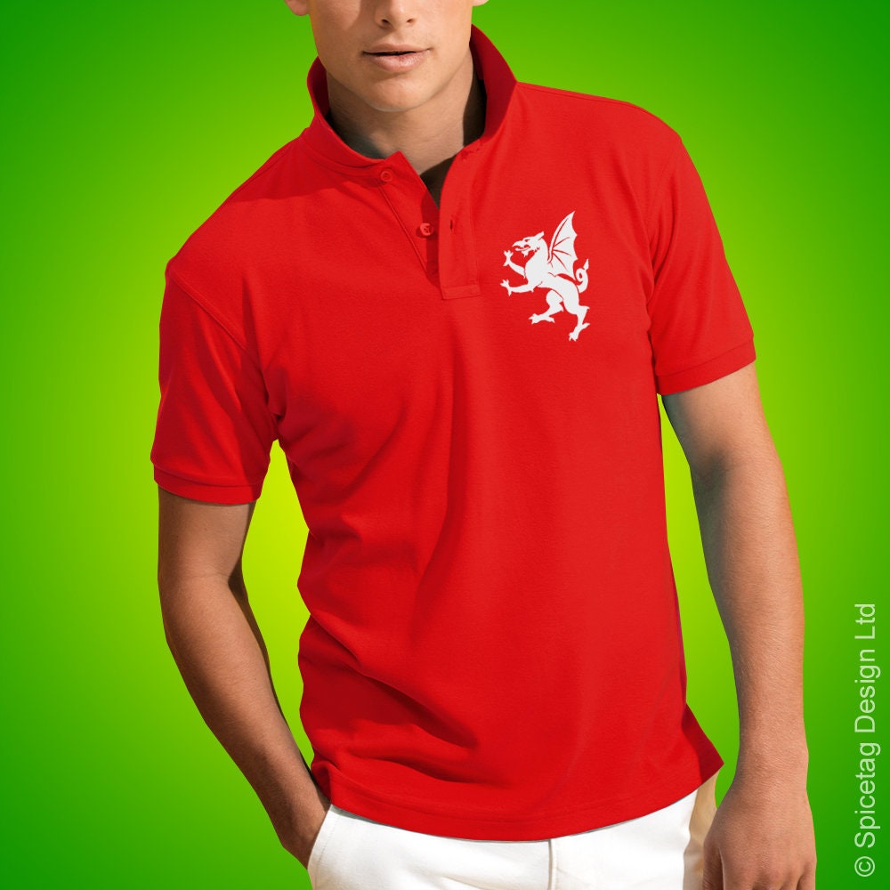 Image of Wales Polo Shirt Welsh Poloshirt Football T-Shirt 2018 World Cup Collar Top Soccer Tee Goal Retro Flag National Champions Mens New