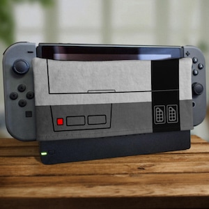 Switch Dock Sock 80s Retro Gaming Video Game Screen Protector Cozy Tablet Protection Soft Plush Docking Cover Pixel Housing Joy Retro Gaming
