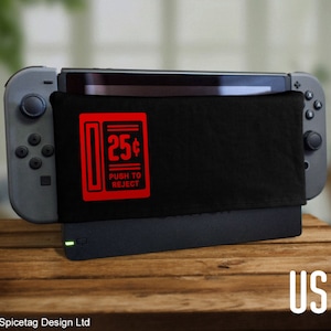 Switch Dock Sock Coin Slot Video Arcade Game Screen Protector Cozy Tablet Protection Plush Docking Cover 80s Pixel Housing Joy Retro Gaming