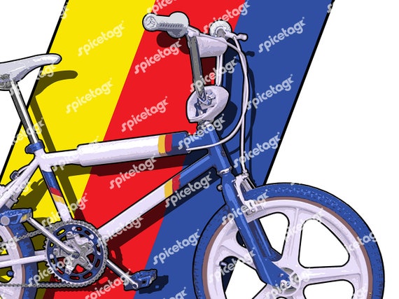 BMX Burner A3 Poster Print Bike Cycling Art Extreme Sports 1980s