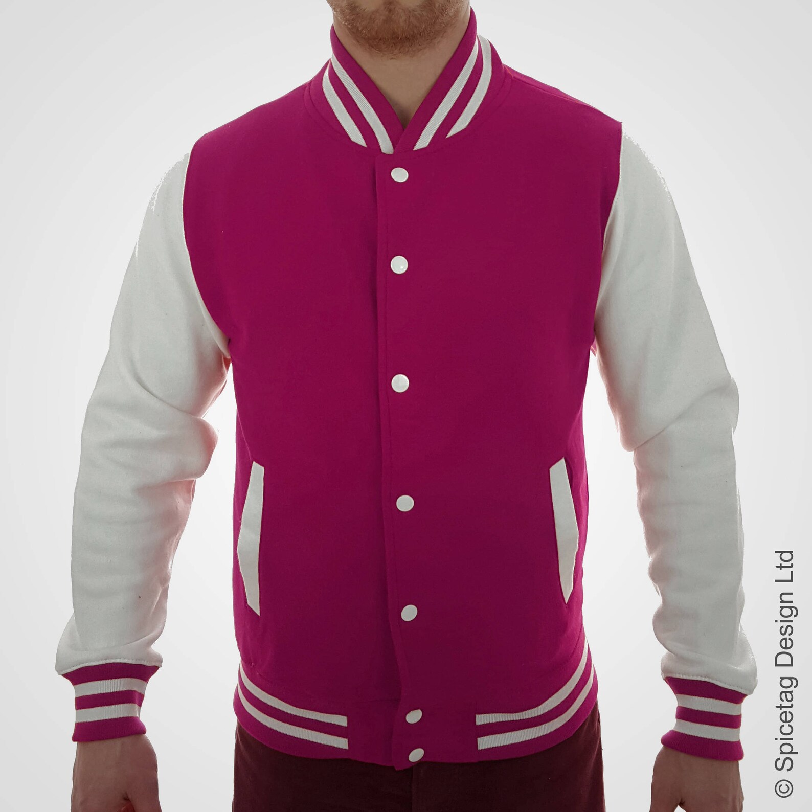 Hot Pink Varsity Jacket Electric College Letterman Coat Etsy
