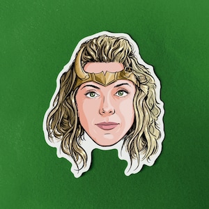 Sylvie Vinyl Sticker mcu Face Stickers superhero antihero Character Faces Decal TV Show Lable Colourful God of Mischief female Fluid