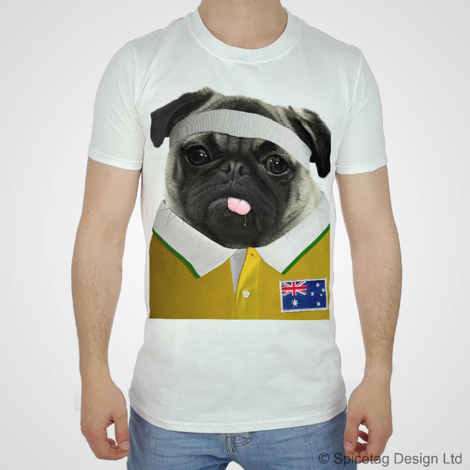 Australia Rugby Tshirt Pug Tshirt Australian Puppy Top Etsy