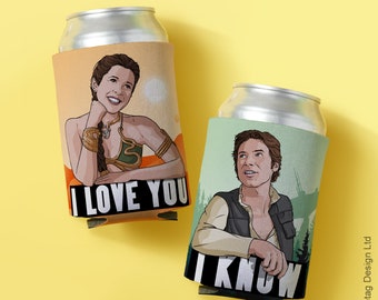 I Love You I Know Koozie Cooler Holder Sith Geeky Nerd Geekery Can Bottle Cozy Beverage Foam Cooling Sleeve Jedi Drinking