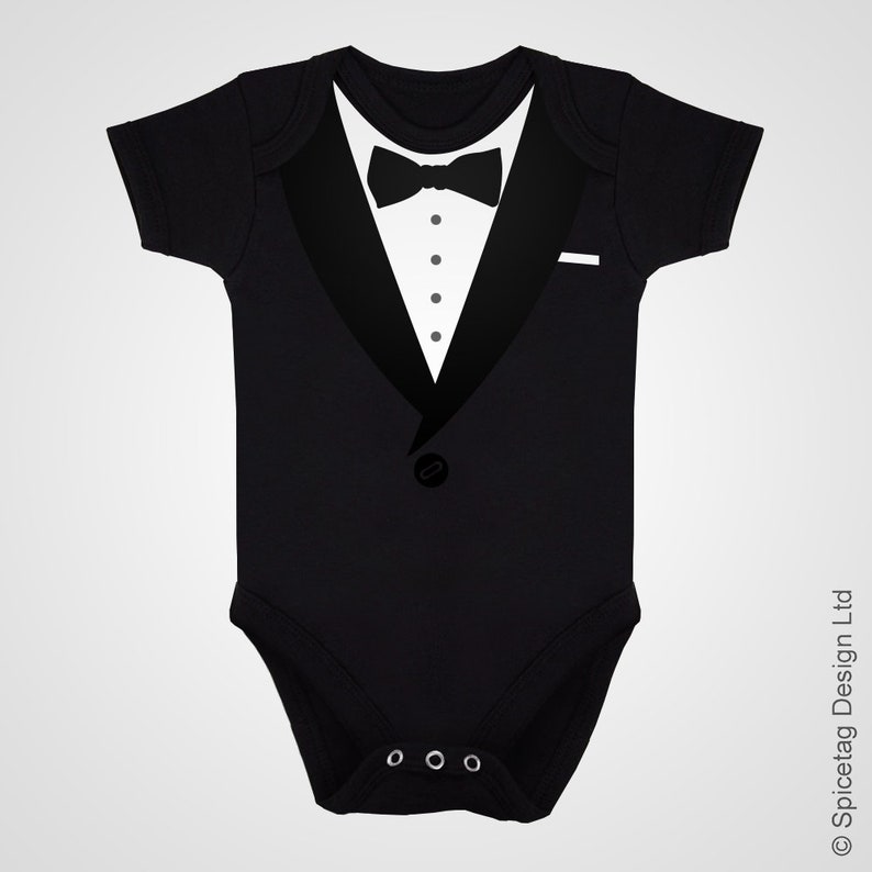 Tuxedo Baby Grow Tux Dinner Jacket Newborn Bodysuit Short Etsy