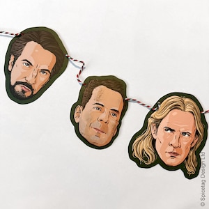 2 Meter Welcome to the party pal Bunting Now I have a Machinegun Garland Christmas Tree Decoration 80&#39;s 1988  Festive Film Movie Action Wall