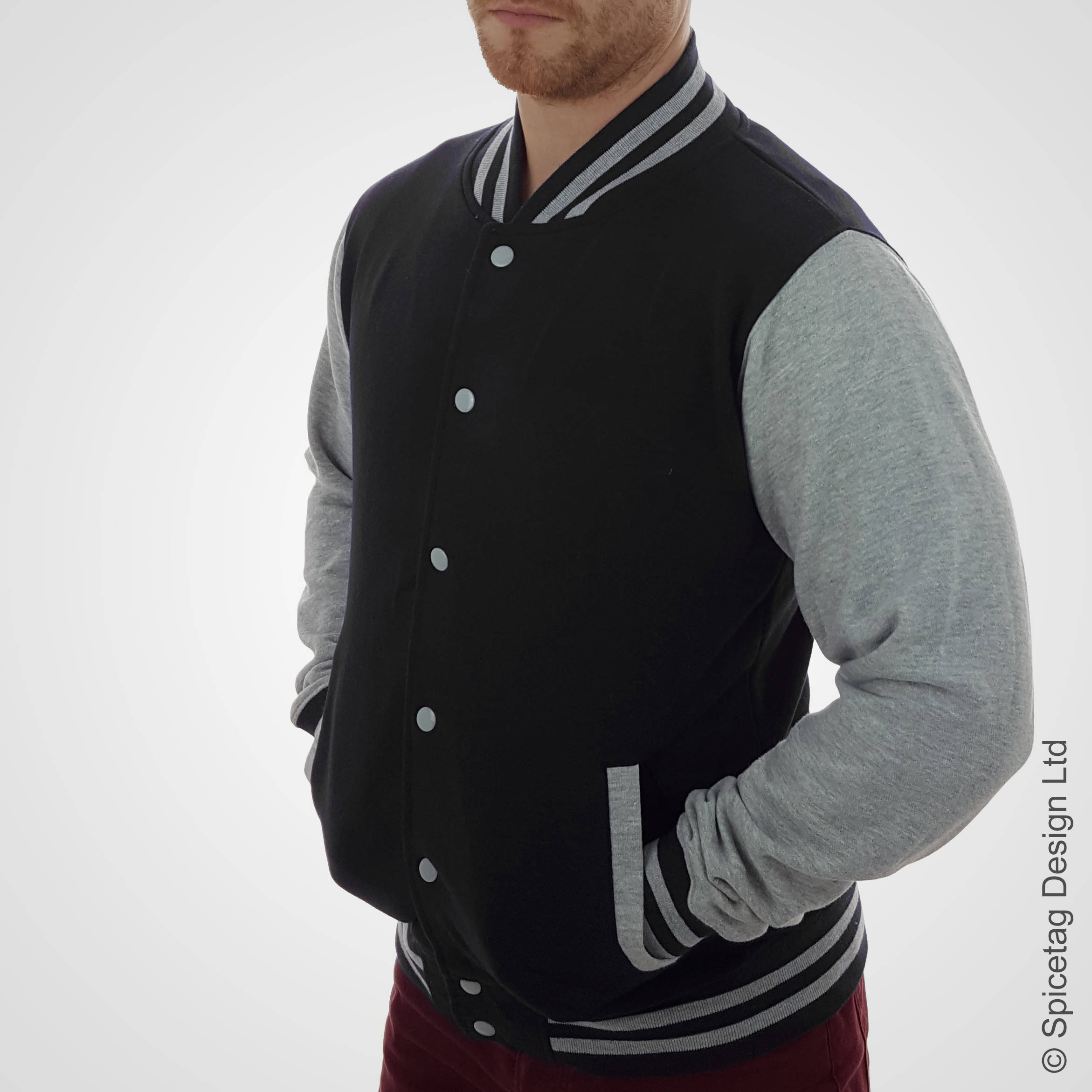 black varsity sweater