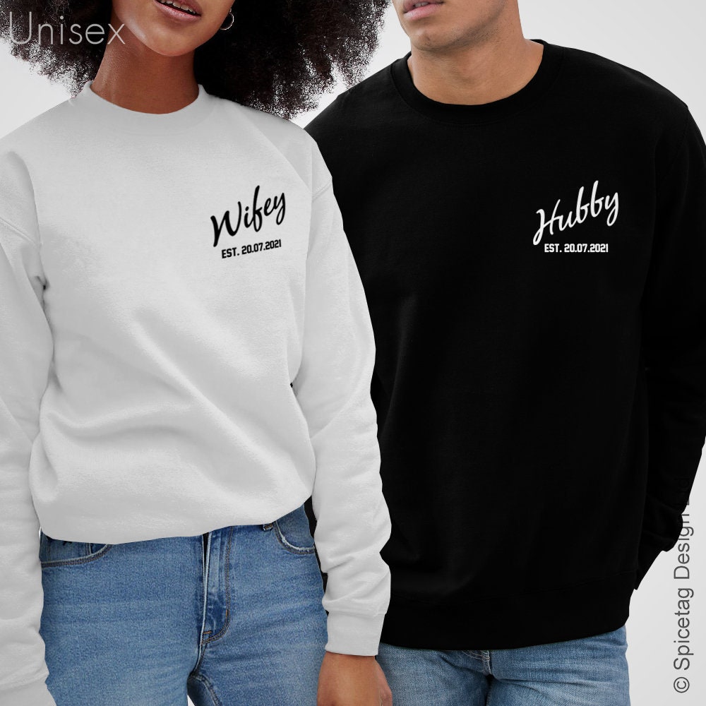Hubby Jumper Sweater Top Men's Gift Wedding Stag Do Married Wifey Marriage 