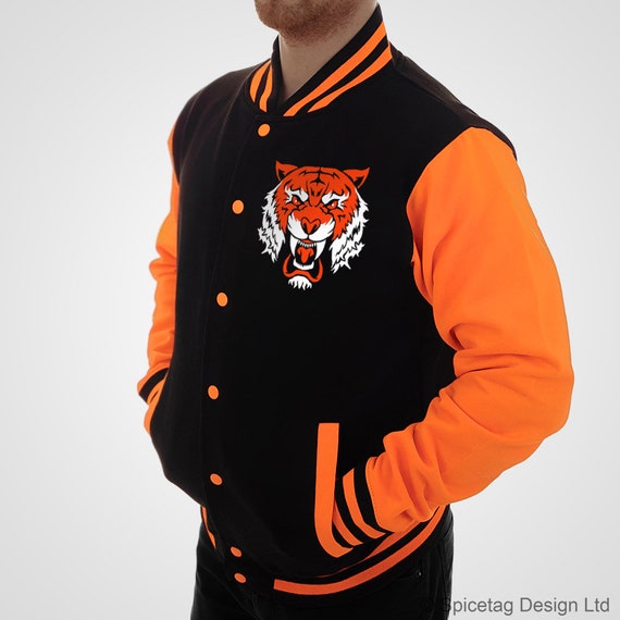 Personalised Letterman Jacket with Customised Text Choice Custom Printed College Varsity Workwear Coat Baseball American Fashion Clothing