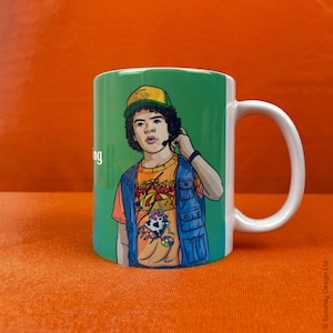 Dustin Mug hawkins Mugs Sci Fi Fan Made Cup Coffee 80&#39;s 1980s 80s 1908&#39;s Tea Vessel Geeky Nerdy Gift Present Slave Outfit Hawaiian Shirt