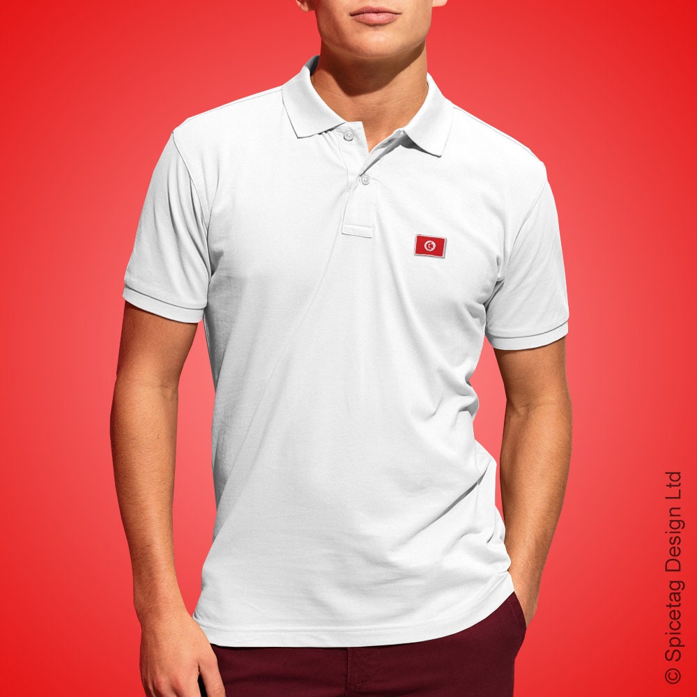 Image of Tunisia Polo Shirt Tunisian Poloshirt Football T-Shirt 2018 World Cup Collar Top Soccer Tee Goal Retro Flag National Champions Mens New
