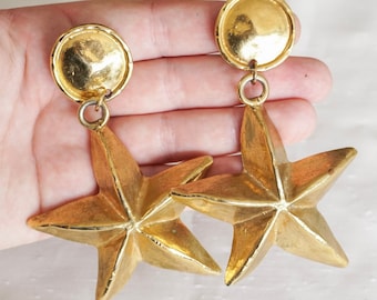 Boucles D'Oreilles Vintage Synonyme Paris - Cabochons - Style Années 80 - Clips - Occasion