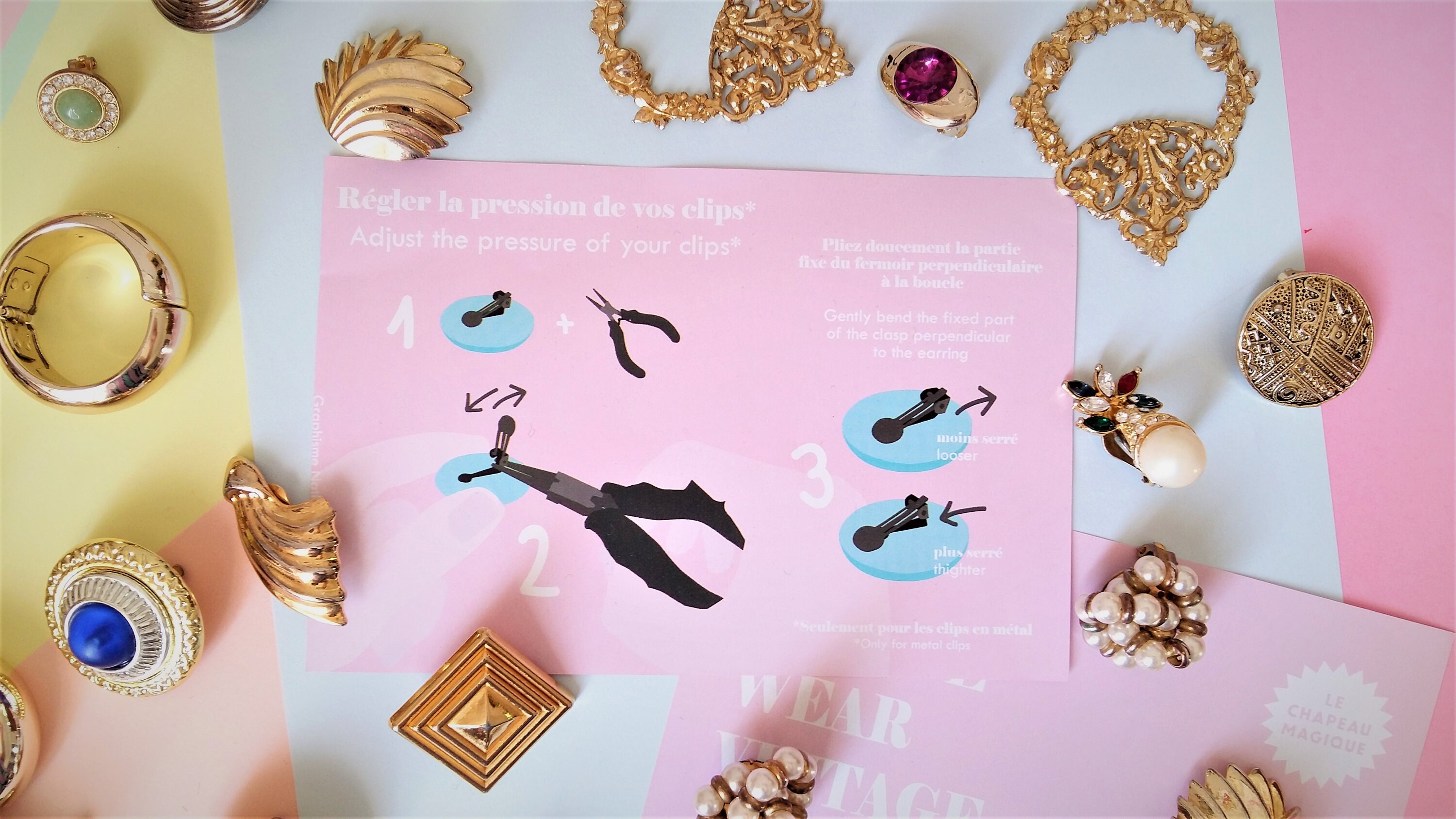 Boucles D'oreilles Clips Montana Paris - Vintage Argenté - Occasion - Style French Fashion Design