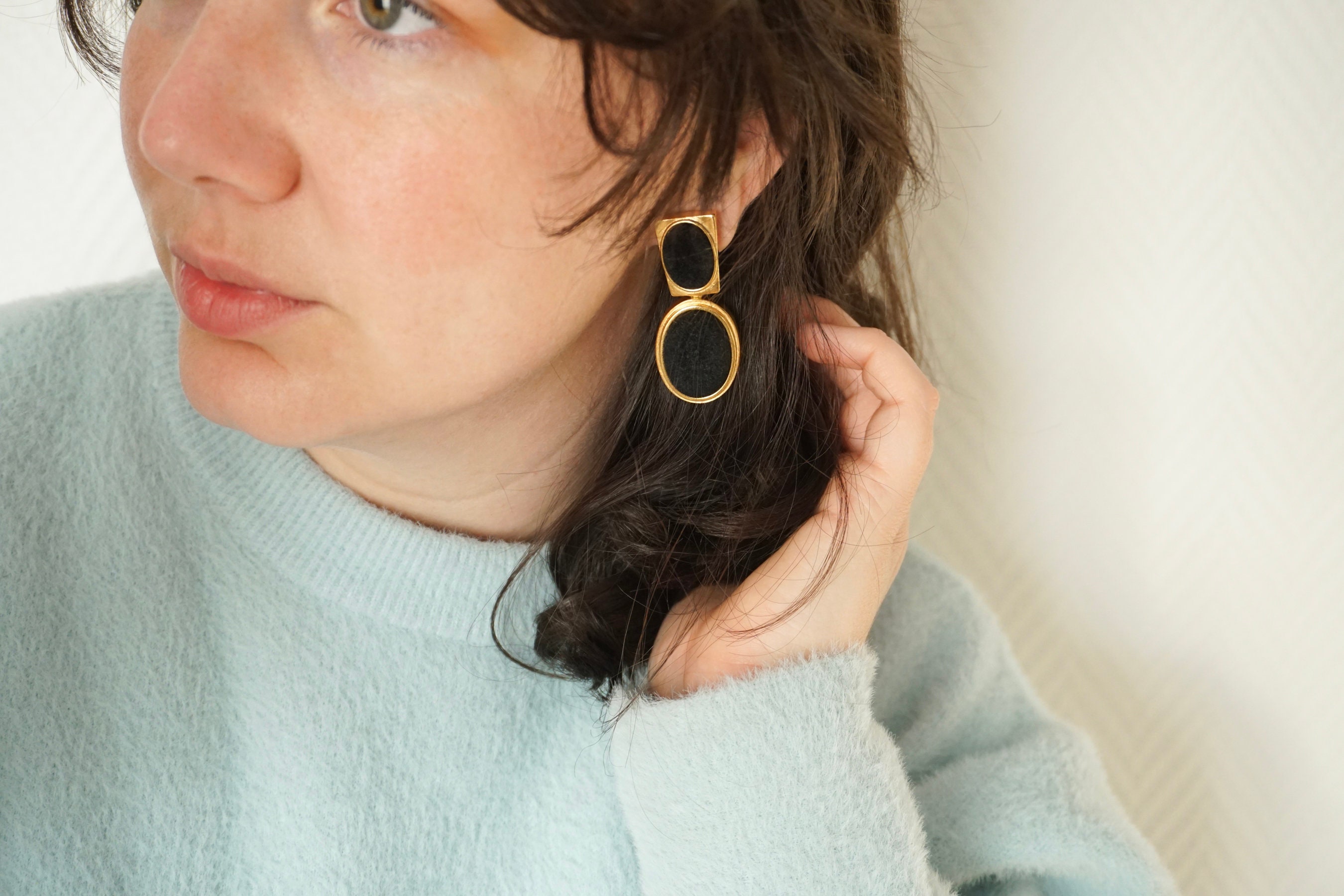 Boucles D'oreilles Vintage Montana Pour Marie Paris - Clips Argenté - Occasion