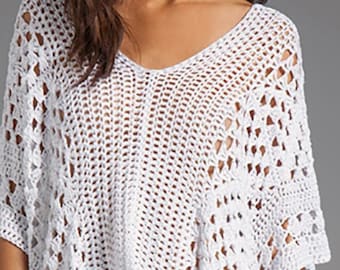 Crochet top PATTERN, sizes S-XL, written in ENGLISH for every row, with charts. Download Pdf from https://favoritepatterns.com if sold out