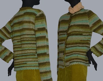 Warm crochet jacket PATTERN for sizes M-L-XL, written tutorial in ENGLISH + charts, crochet casual sweater pattern, crochet cardigan pattern