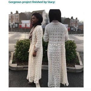 Crochet cardigan PATTERN for sizes S-2XL, detailed tutorial in ENGLISH, lacy coat crochet pattern, beach wedding crochet cardigan pattern. image 5