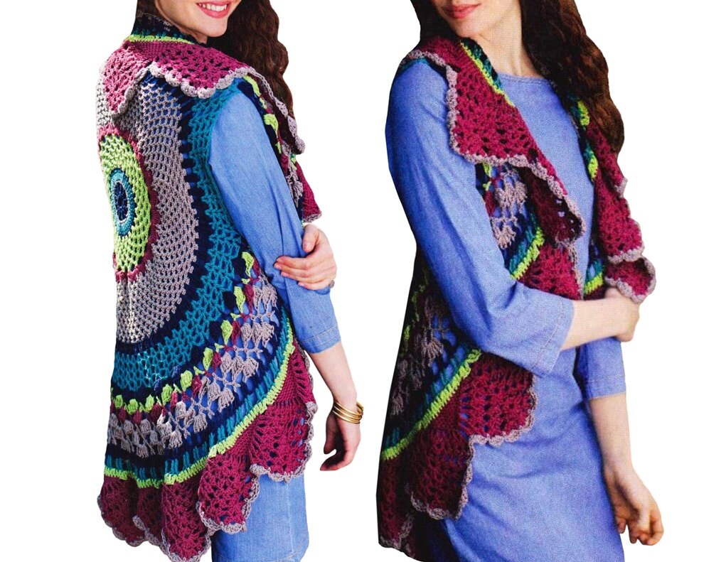 Crochet vest for women tutorial video