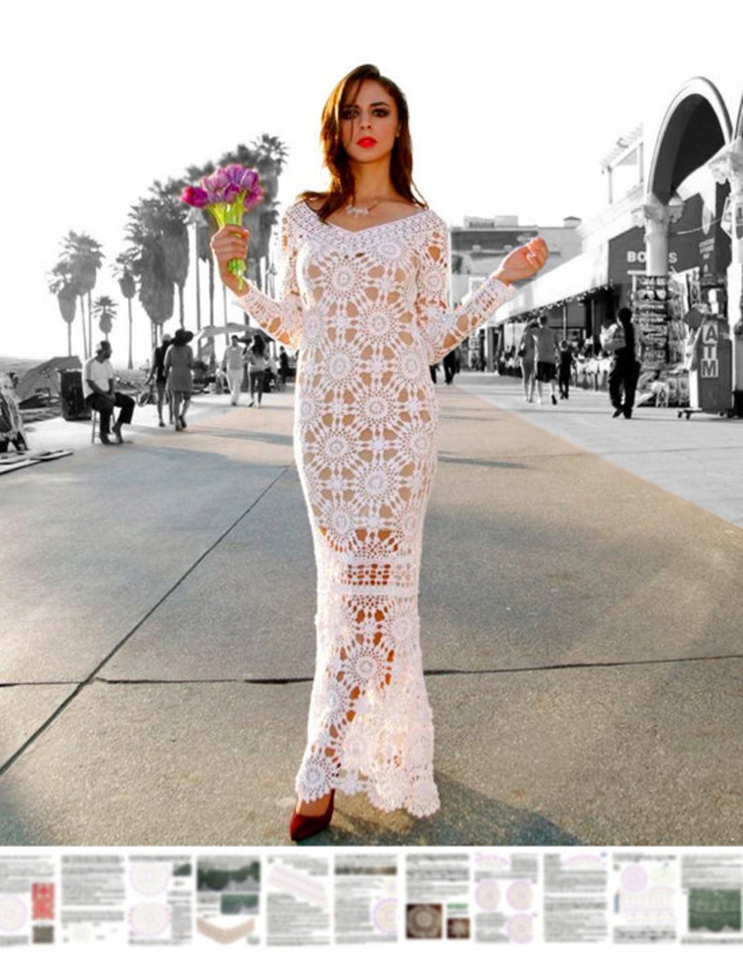 Crochet Wedding Dress PATTERN, Detailed Tutorial in ENGLISH for Every