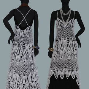 Crochet dress PATTERN, detailed tutorial in ENGLISH every row designer crochet dress PDF, beach wedding crochet boho dress with pineapples image 5