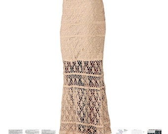 Crochet maxi skirt PATTERN, sizes S-3XL, written in ENGLISH for every row +chart. Download Pdf from https://favoritepatterns.com if sold out